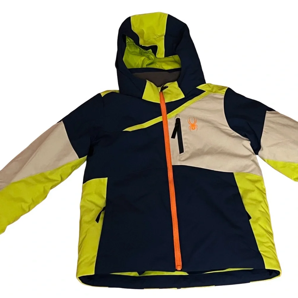 SYPDER Challenger Boys SKI JACKET Like New Web Graphic on Back Size 12 Like New
